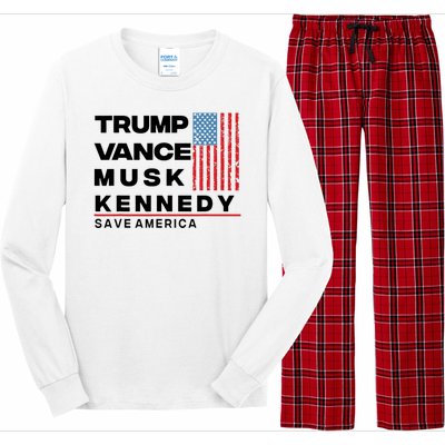 Trump Vance Musk Kennedy Gabbard 2024 Save America Long Sleeve Pajama Set