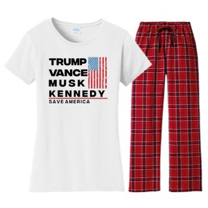 Trump Vance Musk Kennedy Gabbard 2024 Save America Women's Flannel Pajama Set