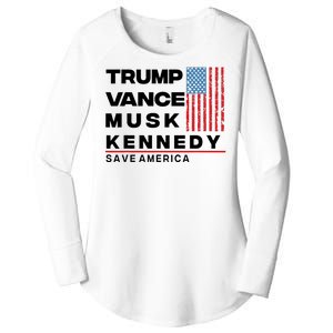 Trump Vance Musk Kennedy Gabbard 2024 Save America Women's Perfect Tri Tunic Long Sleeve Shirt