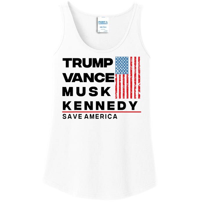 Trump Vance Musk Kennedy Gabbard 2024 Save America Ladies Essential Tank