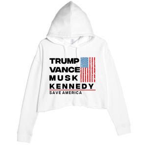 Trump Vance Musk Kennedy Gabbard 2024 Save America Crop Fleece Hoodie