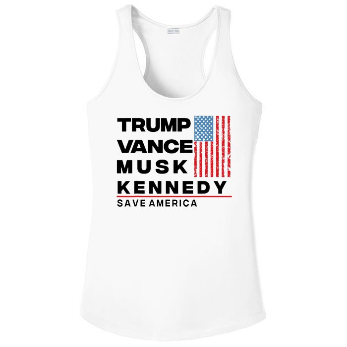 Trump Vance Musk Kennedy Gabbard 2024 Save America Ladies PosiCharge Competitor Racerback Tank