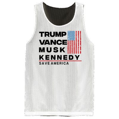 Trump Vance Musk Kennedy Gabbard 2024 Save America Mesh Reversible Basketball Jersey Tank