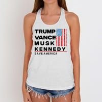 Trump Vance Musk Kennedy Gabbard 2024 Save America Women's Knotted Racerback Tank