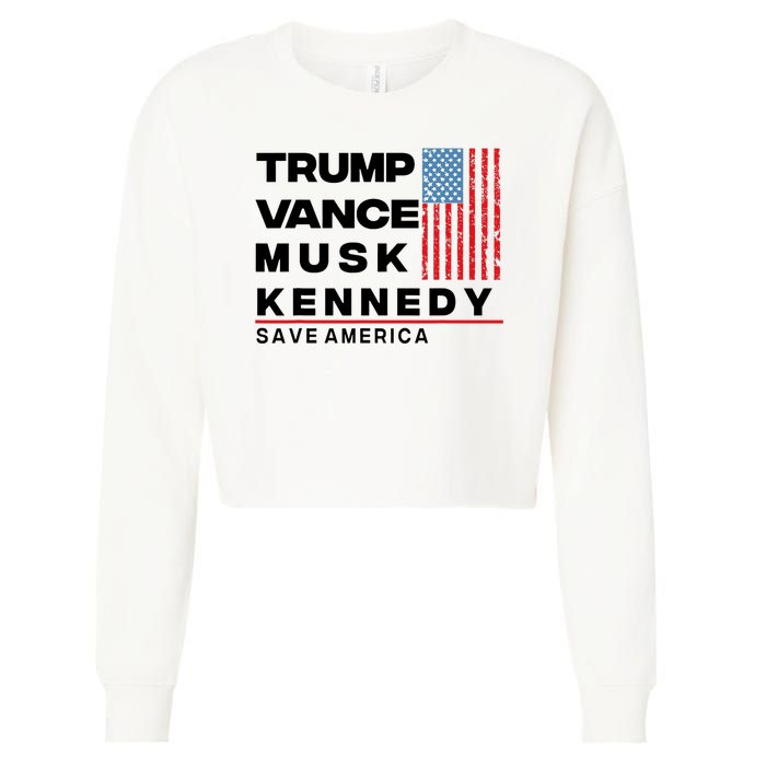 Trump Vance Musk Kennedy Gabbard 2024 Save America Cropped Pullover Crew