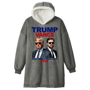 Trump Vance Make America Great Again 2024 Republican Hooded Wearable Blanket