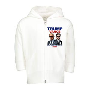 Trump Vance Make America Great Again 2024 Republican Toddler Zip Fleece Hoodie