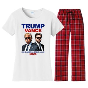 Trump Vance Make America Great Again 2024 Republican Women's Flannel Pajama Set