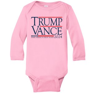 Trump Vance Make America Great Again 2024 Election Baby Long Sleeve Bodysuit