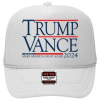 Trump Vance Make America Great Again 2024 Election High Crown Mesh Back Trucker Hat