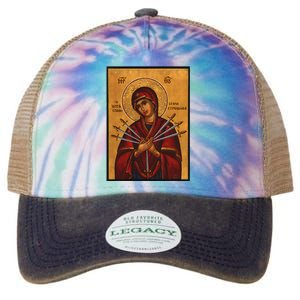 Theotokos Virgin Mary Of 7 Seven Swords Greek Orthodox Legacy Tie Dye Trucker Hat