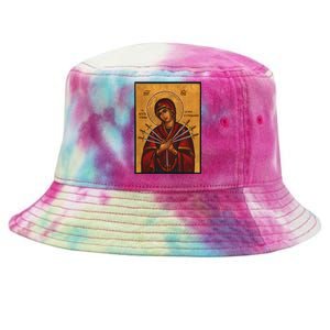 Theotokos Virgin Mary Of 7 Seven Swords Greek Orthodox Tie-Dyed Bucket Hat