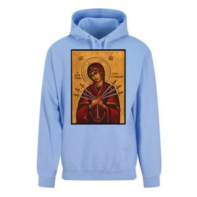 Theotokos Virgin Mary Of 7 Seven Swords Greek Orthodox Unisex Surf Hoodie