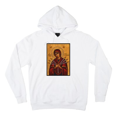 Theotokos Virgin Mary Of 7 Seven Swords Greek Orthodox Hoodie