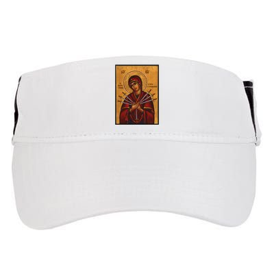 Theotokos Virgin Mary Of 7 Seven Swords Greek Orthodox Adult Drive Performance Visor