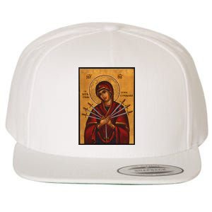 Theotokos Virgin Mary Of 7 Seven Swords Greek Orthodox Wool Snapback Cap