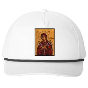 Theotokos Virgin Mary Of 7 Seven Swords Greek Orthodox Snapback Five-Panel Rope Hat