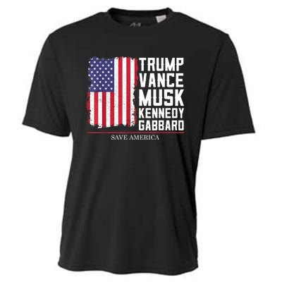 Trump Vance Musk Kennedy Gabbard 2024 Save America Cooling Performance Crew T-Shirt