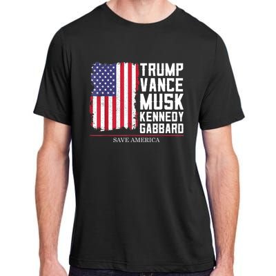 Trump Vance Musk Kennedy Gabbard 2024 Save America Adult ChromaSoft Performance T-Shirt