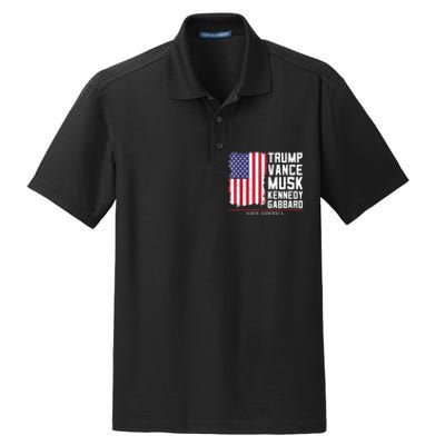 Trump Vance Musk Kennedy Gabbard 2024 Save America Dry Zone Grid Polo