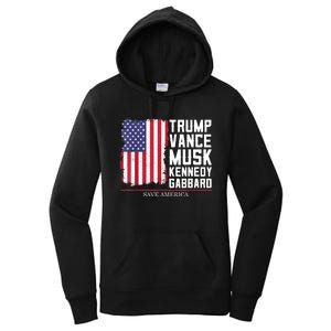 Trump Vance Musk Kennedy Gabbard 2024 Save America Women's Pullover Hoodie