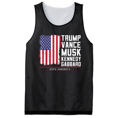 Trump Vance Musk Kennedy Gabbard 2024 Save America Mesh Reversible Basketball Jersey Tank