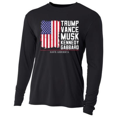 Trump Vance Musk Kennedy Gabbard 2024 Save America Cooling Performance Long Sleeve Crew