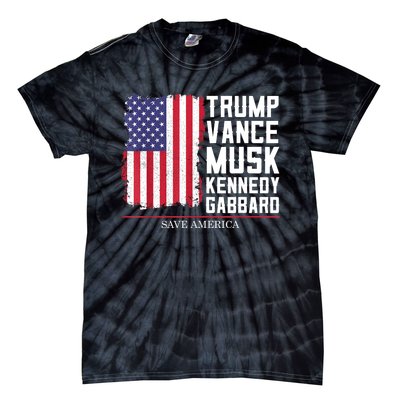 Trump Vance Musk Kennedy Gabbard 2024 Save America Tie-Dye T-Shirt