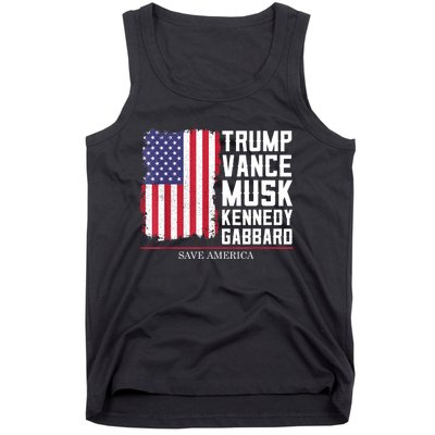 Trump Vance Musk Kennedy Gabbard 2024 Save America Tank Top