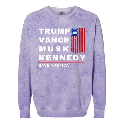 Trump Vance Musk Kennedy Save America Colorblast Crewneck Sweatshirt