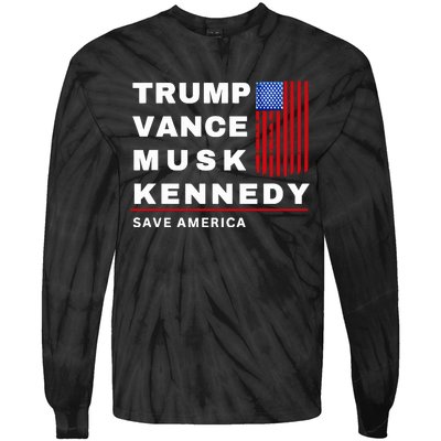 Trump Vance Musk Kennedy Save America Tie-Dye Long Sleeve Shirt