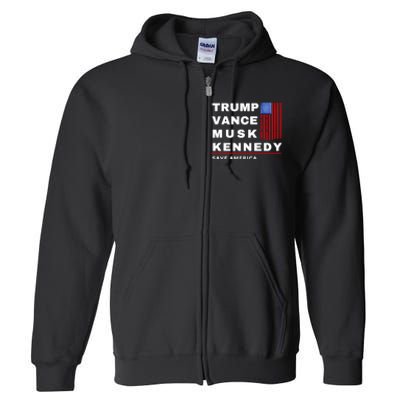 Trump Vance Musk Kennedy Save America Full Zip Hoodie