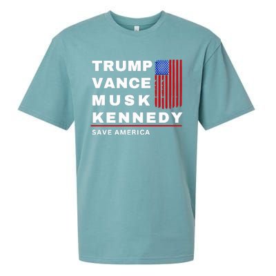 Trump Vance Musk Kennedy Save America Sueded Cloud Jersey T-Shirt