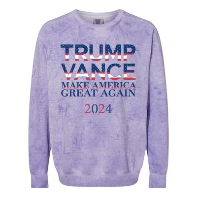 Trump Vance Make America Great Again 2024 Pro Trump Support Maga Trump Us Flag Colorblast Crewneck Sweatshirt