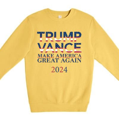 Trump Vance Make America Great Again 2024 Pro Trump Support Maga Trump Us Flag Premium Crewneck Sweatshirt