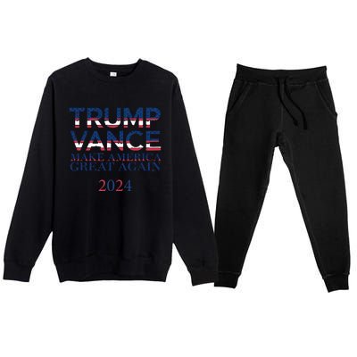 Trump Vance Make America Great Again 2024 Pro Trump Support Maga Trump Us Flag Premium Crewneck Sweatsuit Set