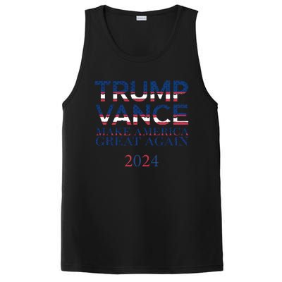 Trump Vance Make America Great Again 2024 Pro Trump Support Maga Trump Us Flag PosiCharge Competitor Tank