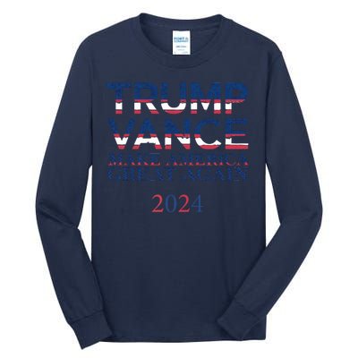 Trump Vance Make America Great Again 2024 Pro Trump Support Maga Trump Us Flag Tall Long Sleeve T-Shirt