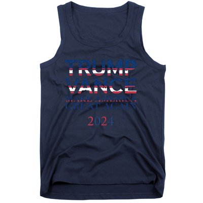 Trump Vance Make America Great Again 2024 Pro Trump Support Maga Trump Us Flag Tank Top