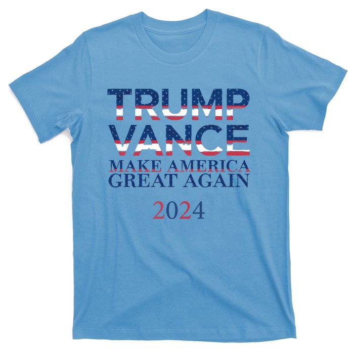 Trump Vance Make America Great Again 2024 Pro Trump Support Maga Trump Us Flag T-Shirt