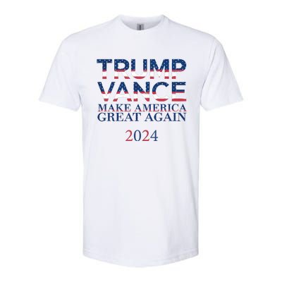 Trump Vance Make America Great Again 2024 Pro Trump Support Maga Trump Us Flag Softstyle CVC T-Shirt