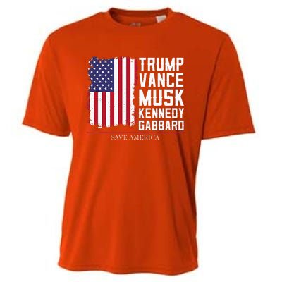 Trump Vance Musk Kennedy Gabbard 2024 Save America Cooling Performance Crew T-Shirt