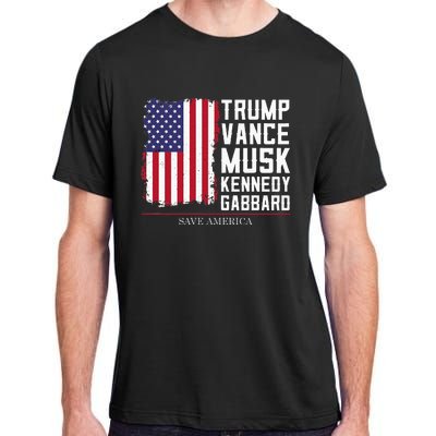 Trump Vance Musk Kennedy Gabbard 2024 Save America Adult ChromaSoft Performance T-Shirt