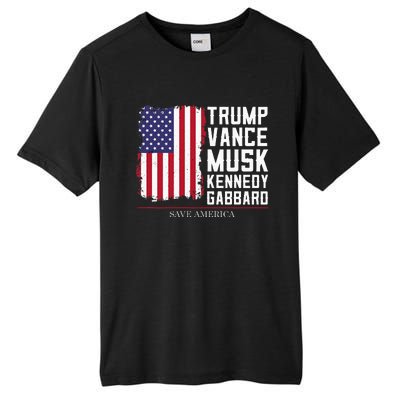 Trump Vance Musk Kennedy Gabbard 2024 Save America Tall Fusion ChromaSoft Performance T-Shirt