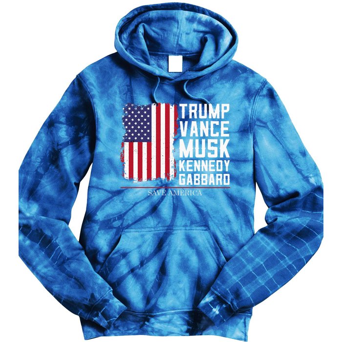 Trump Vance Musk Kennedy Gabbard 2024 Save America Tie Dye Hoodie