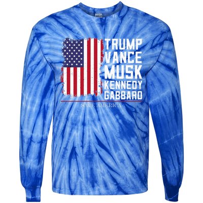 Trump Vance Musk Kennedy Gabbard 2024 Save America Tie-Dye Long Sleeve Shirt