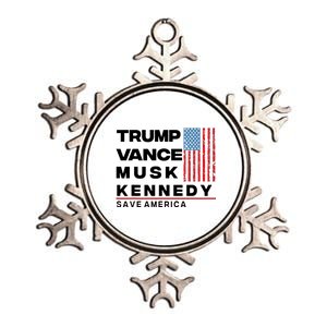 Trump Vance Musk Kennedy Gabbard 2024 Save America Metallic Star Ornament