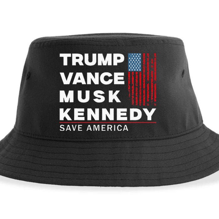 Trump Vance Musk Kennedy Save America 2024 Sustainable Bucket Hat