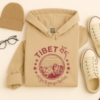 Tibet Vintage Mountains Tibetan Script Hoodie