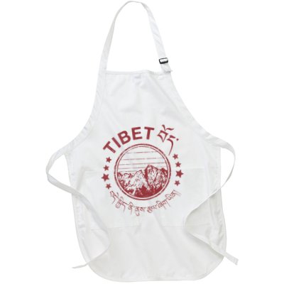 Tibet Vintage Mountains Tibetan Script Apron